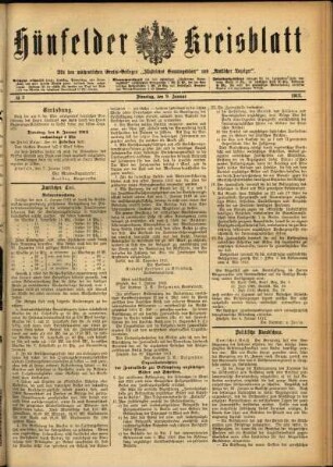 Ausgabe vom Dienstag, den 09. Januar 1912.