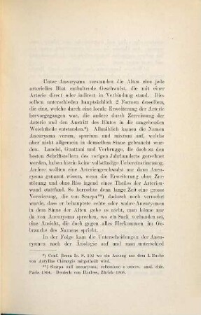 Ueber Aneurysma und die chirurgische Behandlung desselben : Inaugural-Dissertation