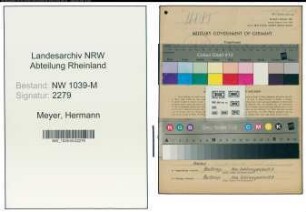 Entnazifizierung Hermann Meyer , geb. 24.01.1897 (Lehrer)