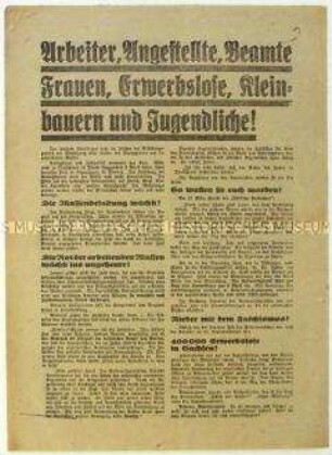 Aufruf der KPD zur sächsischen Landtagswahl 1930