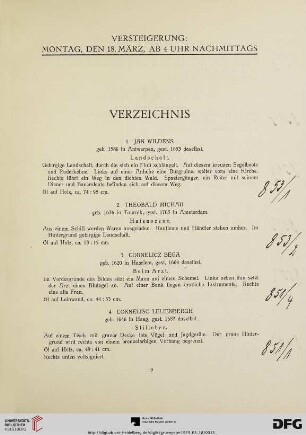 Verzeichnis (Nr.1-70)