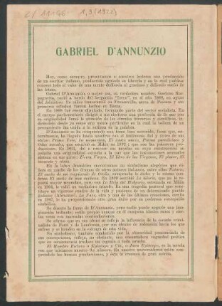 Gabriel D'Annunzio