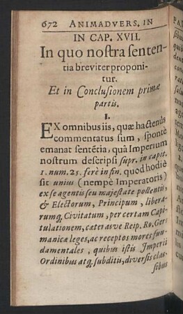In Cap. XVII. In quo nostra sententia breviter proponitur.
