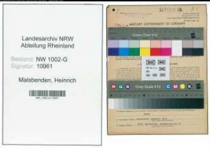 Entnazifizierung Heinrich Malsbenden, geb. 05.10.1892 (Gastwirt)