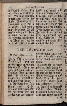 XXII. Lob- und Danklieder.