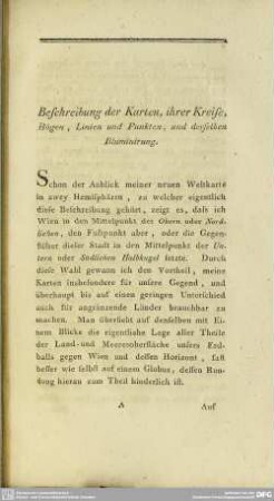 Beschreibung der Karten, ihrer Kreise, Bögen, Linien und Punkten, und derselben Illuminirung