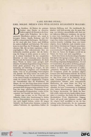 1: Emil Nolde / Wesen und Weg seiner religiösen Malerei