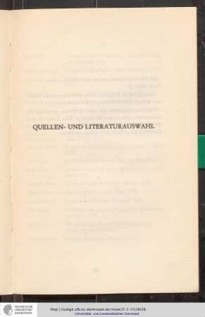 Quellen- und Literaturauswahl