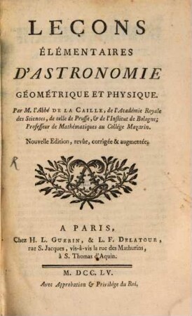 Leçons élémentaires d'astronomie