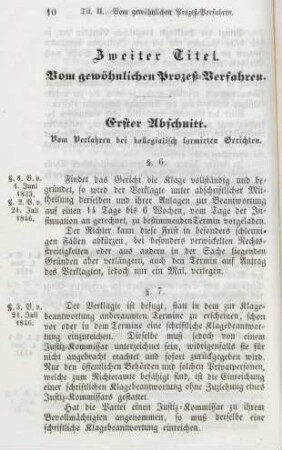 Zweiter Titel. Vom gewöhnlichen Prozeß-Verfahren
