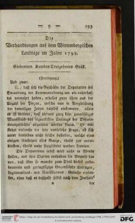 Siebenten Bandes Dreizehntes Stuek.