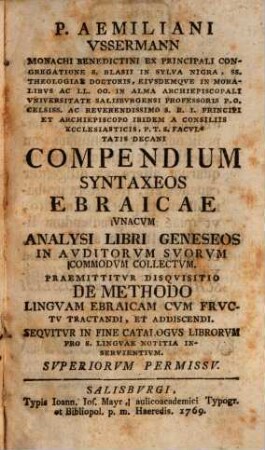 Compendium Syntaxeos Ebraicae
