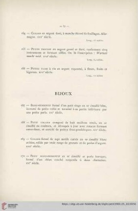 Bijoux (Nr. 167 - 197)