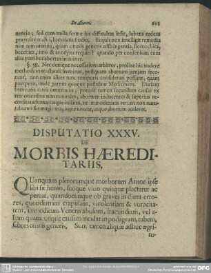 Disputatio XXXV. De Morbis Haereditariis