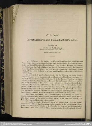 XVIII. Capitel. Eisenbahnfähren und Eisenbahn-Schiffbrücken