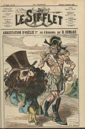 Arrestation d'Orélie 1er, roi d'Araucanie, par H. Demare