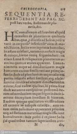 SE QUENTIA REFERRI DEBENT AD PAG. XC. post haec verba, hactenus de planetis, & c.