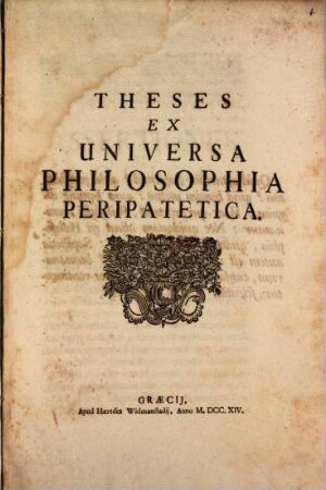 Theses Ex Universa Philosophia Peripatetica