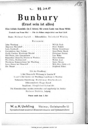 Bunbury (Ernst sein ist alles)
