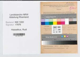 Entnazifizierung Rudi Hasselkus, geb. 01.12.1908 (Ingenieur)