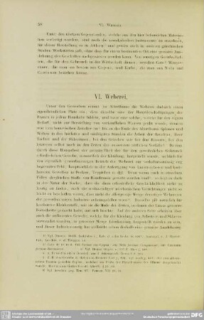 VI. Weberei