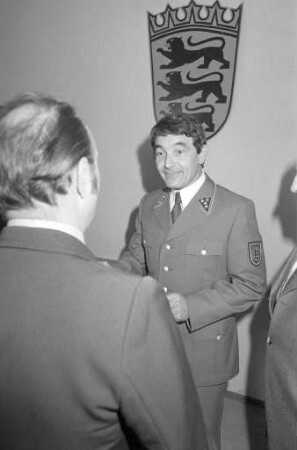 Amtseinführung des neuen Leiters des Polizeireviers Mühlburg Polizeihauptkommissar Rudolf Berger
