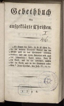 Gebethbuch für aufgeklärte Christen