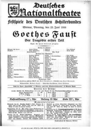 Goethes Faust Der Tragödie erster Teil