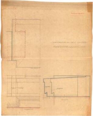 Billing, Hermann; Singen; Krankenhaus - Lungenkrankenabteilung, Gurtgesims (Ansicht; Schnitt)