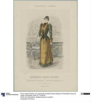Illustrirte Frauen-Zeitung: Promenaden-Anzug mit langer Jackentaille