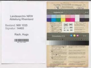 Entnazifizierung Hugo Rach , geb. 03.06.1914 (Kaufmaennischer Angestellter)