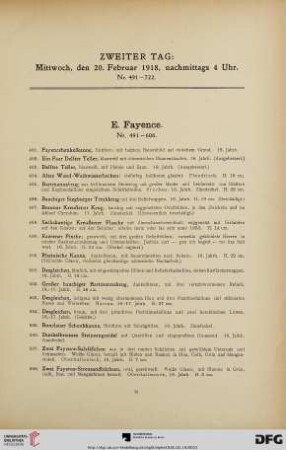 E. Fayence (Nr. 491-606)