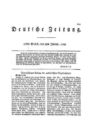 Vierteljähriger Auszug der ausländischen Begebenheiten