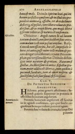 Cap. V. De Potentia Bonorum Angelorum