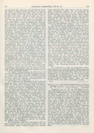 418-419 [Rezension] Markus, Das Leben des heiligen Porphyrios Bischofs von Gaza
