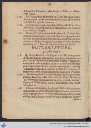 Historici Et Geographi libri.