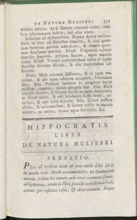 Hippocratis Liber De Natura Muliebri