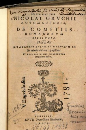 Nicolai Gruchii De comitiis Romanorum : libri tres