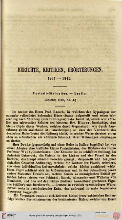 Berichte, Kritiken, Erörterungen 1837-1841