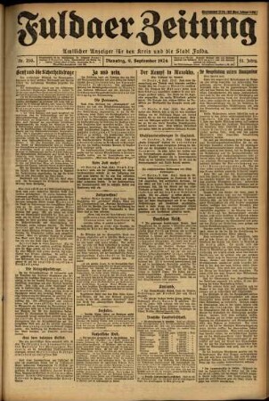 Erste Ausgabe vom Dienstag, den 09. September 1924.