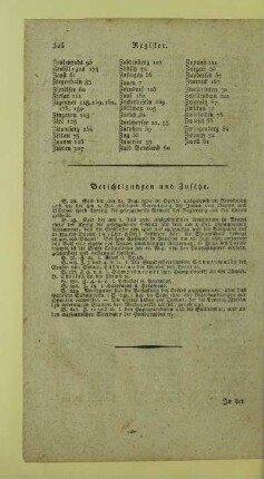 Berichtigungen und Zusätze