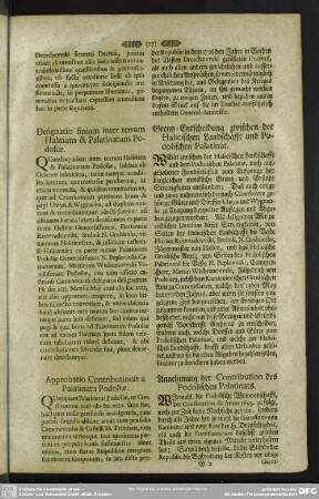 Designatio finium inter terram Halitiam & Palatinatum Podoliae