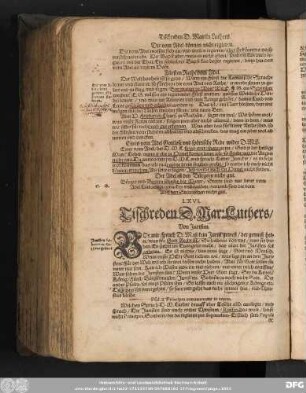 LXVI. Tischreden D. Mar: Luthers/ Von Juristen.