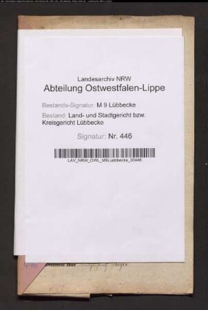 Erblasser: Christiani gt. Wischmeier, Christine Louise, geb. Kruse: