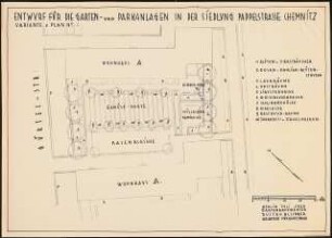 Gartenanlage Siedlung Pappelstraße, Chemnitz: Lageplan 1:100