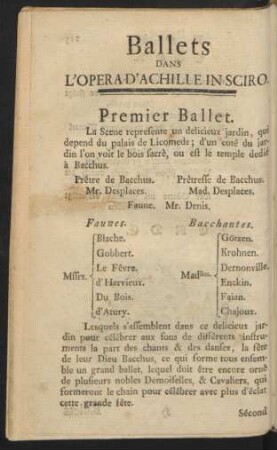Ballets Dans L'Opera D'Achille In Sciro