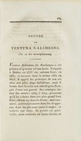 Oeuvre De Ventura Salimbene.