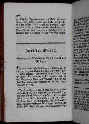 Zwölfter Versuch. Ursprung und Wachsthum der Amerikanischen Nationen.