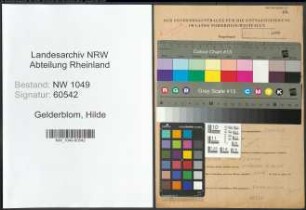 Entnazifizierung Hilde Gelderblom , geb. 02.05.1900 (Musiklehrerin)