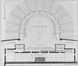 Skene und Orchestra des Dionysostheaters. Ergänzung